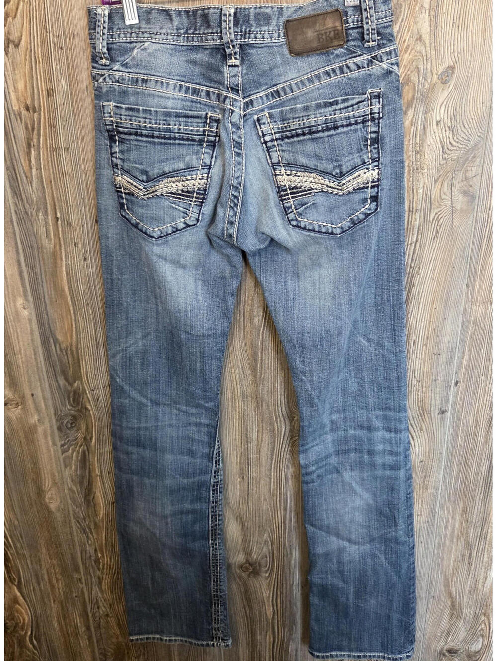 BKE Denim Blue Jeans "Carter" Men Size 29XL (29x33) Bootleg Western Buckle Rodeo